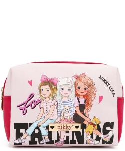 Nikky By Nicole Lee XL Cosmetic Pouch NK20347L BEST FRIENDS